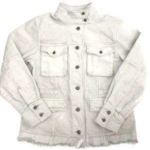 Like New-Free People Gray White Wash Harley Denim Jacket -S
